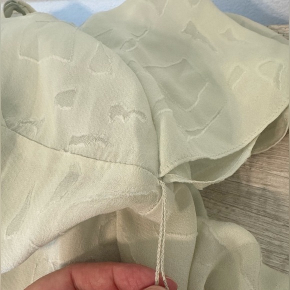 Robert Rodriguez Silk Flutter Sleeve Dress Burnout Floral Mint Romantic NWT 10 - Picture 13 of 13